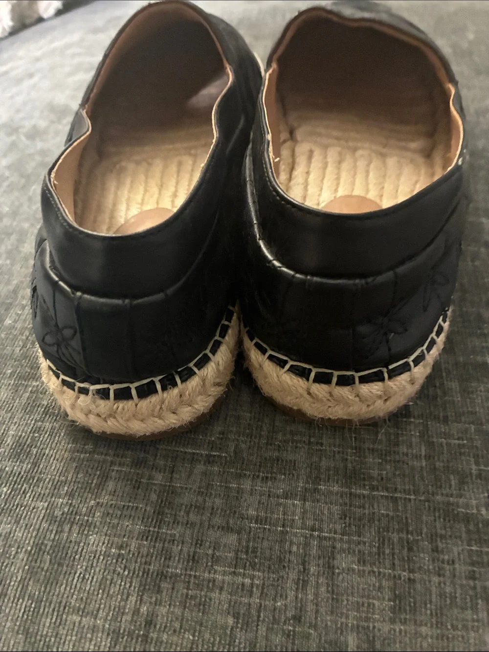 AEROSOLES Black Quilted Slip-On Espadrilles